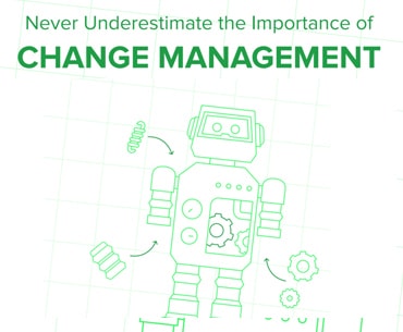 Illustration of a robot with gears, emphasizing ITSM Change Management's role in SysAid's efficient Help Desk solutions. - SysAid
