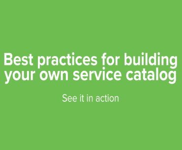Green backdrop displaying steps to create a service catalog, highlighting SysAid's ITSM capabilities in action. - SysAid