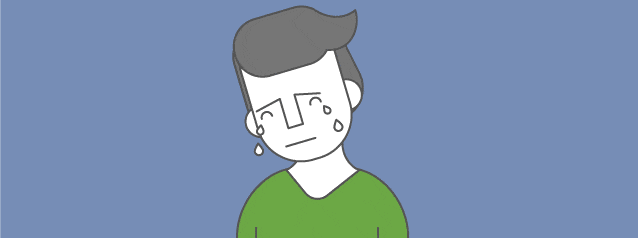 Illustration of a worried person in a green shirt, depicting the stress relieved by SysAid's ITSM solutions against cyber threats. - SysAid