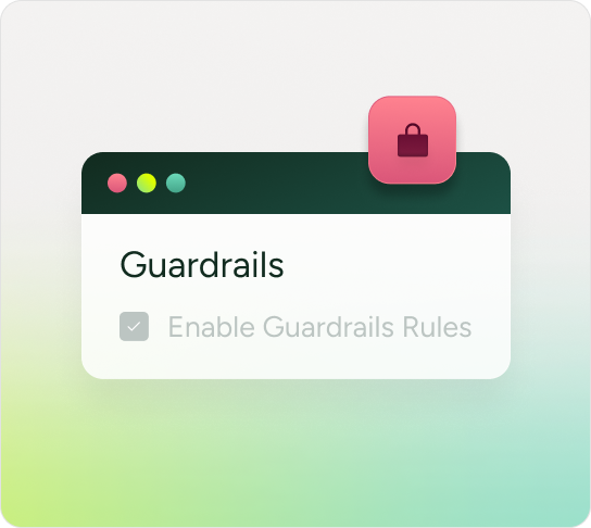 ITSM interface showing Guardrails settings enabled in SysAid, featuring a pink lock icon for enhanced security. - SysAid