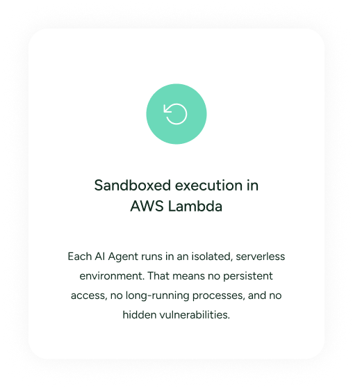 AI agents run in an isolated serverless environment