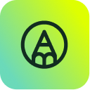 SysAid ITSM icon: pencil forms an “A” inside a circle, symbolizing IT service management on branded green-yellow background. - SysAid