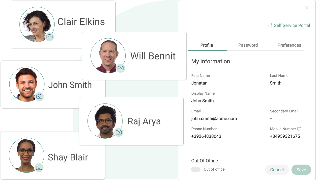 User profile setup interface with detailed fields; enhance ITSM with SysAid's efficient Service Desk solutions. - SysAid