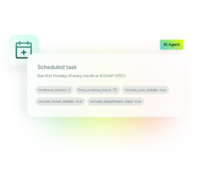 SysAid ITSM platform scheduling AI agent tasks monthly with customizable conditions for streamlined IT service management. - SysAid