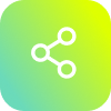 ITSM share icon symbolizing connected ITSM processes on SysAid’s green and yellow gradient background. - SysAid