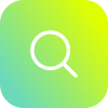 Magnifying glass icon symbolizing SysAid ITSM search capabilities on a blue to yellow gradient background. - SysAid