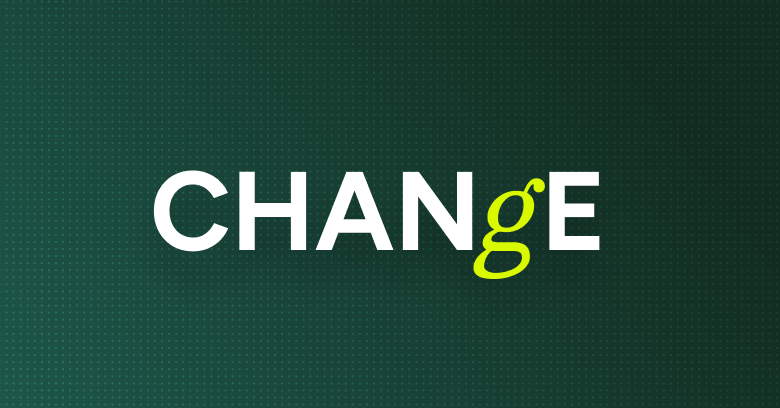CHANGE in bold white on green, with a stylized arrow in the "g," symbolizing ITSM transformation by SysAid. - SysAid
