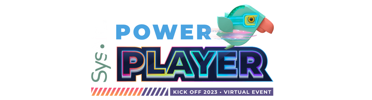 SysAid Power Player logo with colorful bird, highlighting ITSM at the Kick Off 2023 virtual event. - SysAid