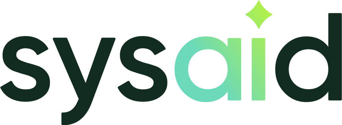 SysAid logo; showcases modern branding for ITSM solutions with a green gradient and diamond-shaped accent above the "i". - SysAid