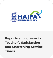 Haifa Municipality logo above text stating increased teacher satisfaction and reduced service times. - SysAid