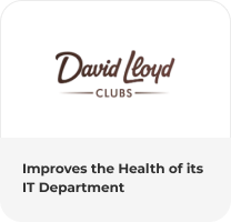Logo of "David Lloyd Clubs" followed by the text "Improves the Health of its IT Department. - SysAid