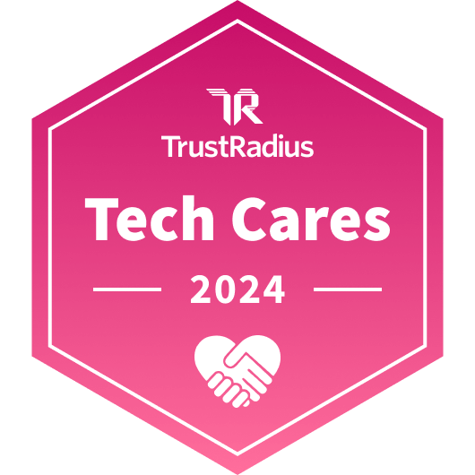 TrustRadius Tech Cares 2024 badge—SysAid recognized for ITSM excellence and trusted service in tech support. - SysAid