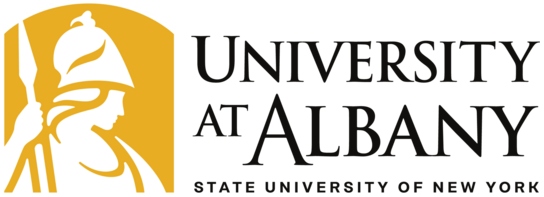 University at Albany logo with gold helmeted figure and text, symbolizing ITSM excellence for higher ed with SysAid. - SysAid